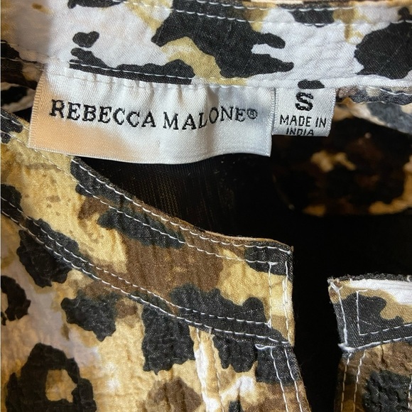 Rebecca Malone Animal Print Button-down Blouse Small - Picture 11 of 12